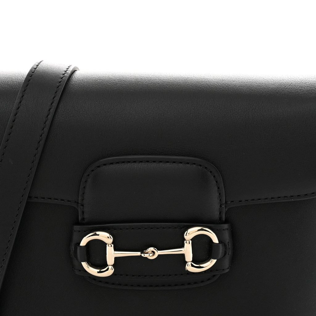Arabella Calfskin Horsebit 1955 Shoulder Bag Black