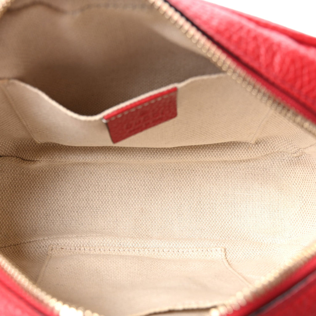 Pebbled Calfskin Small Soho Disco Bag Tabasco Red