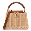 Rattan Calfskin Capucines BB Tan