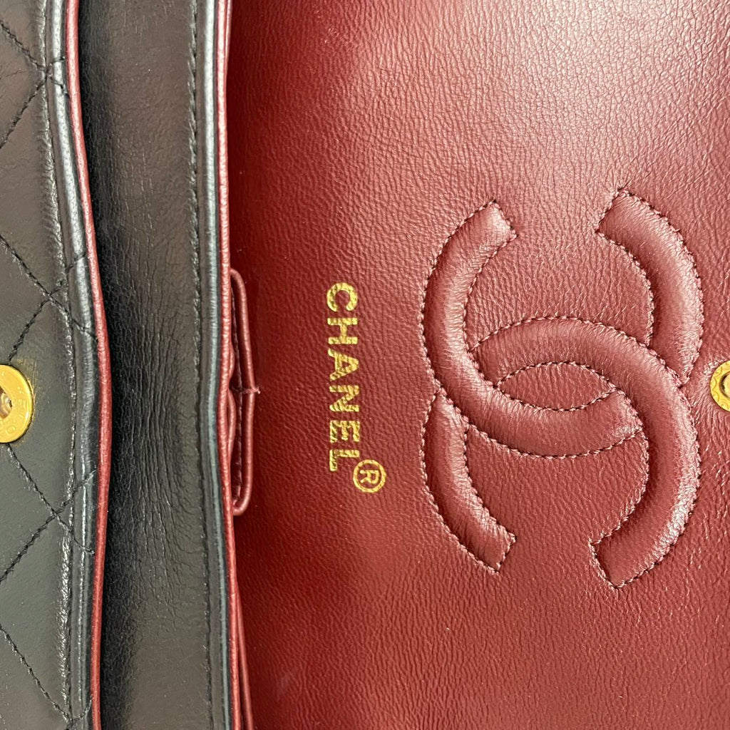 Chanel Vintage Timeless Small Double Flap Lamb Black 1991