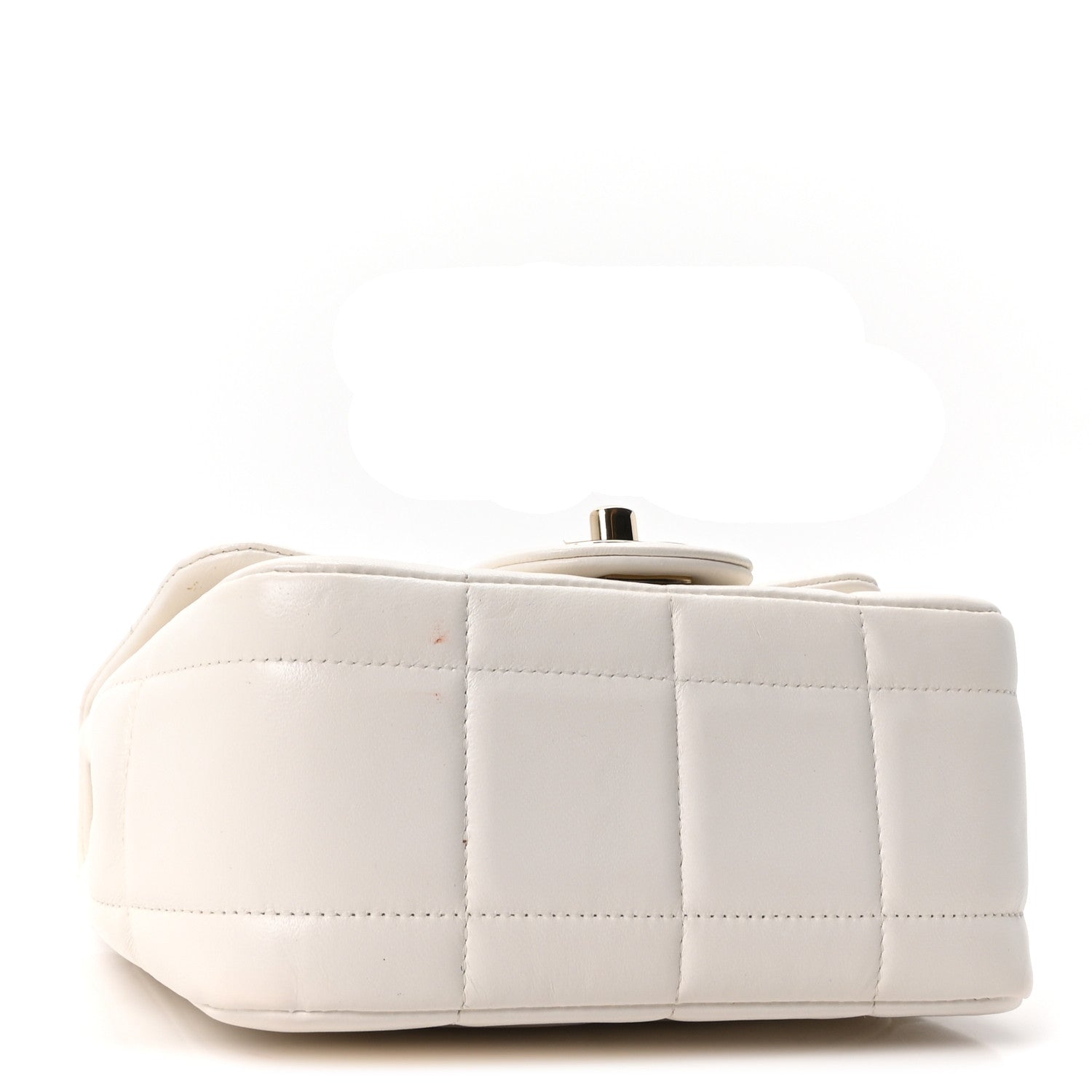 Lambskin Resin Crystal Square Quilted Monacoco Mini Square Flap White
