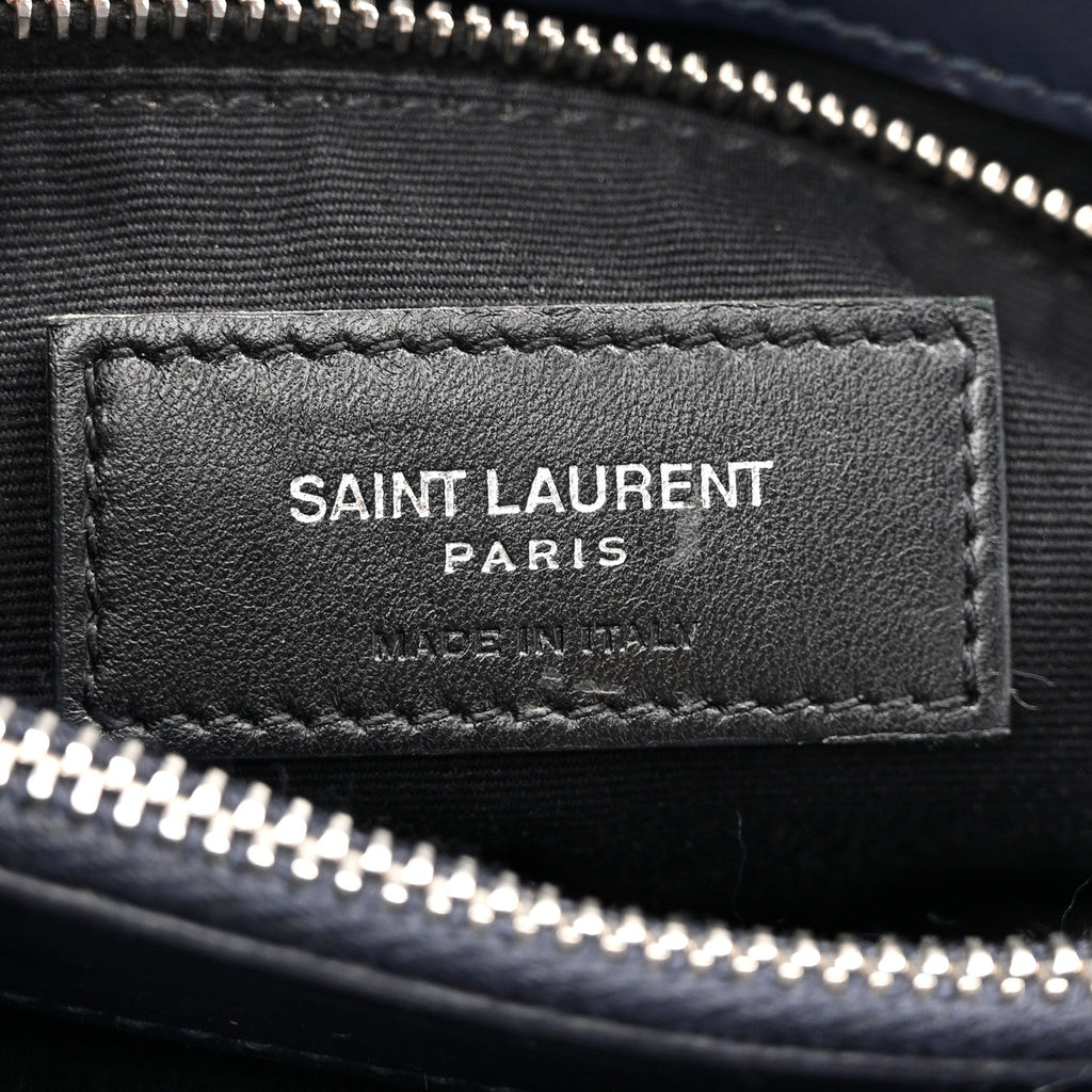 Calfskin Y Quilted Monogram Medium Loulou Chain Satchel Medium Blue