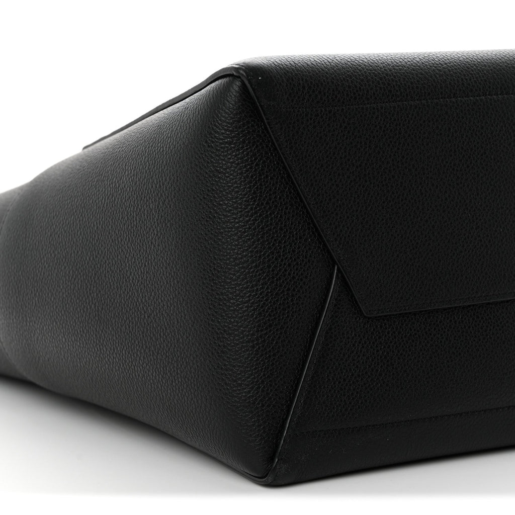 Soft Grained Calfskin Sangle Bucket Bag Black