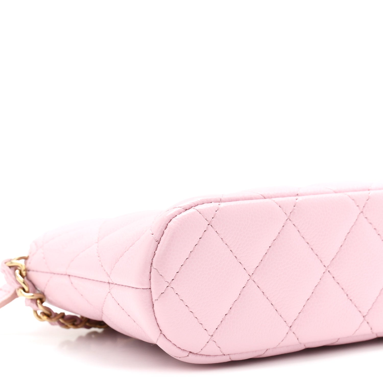 Caviar Quilted Classic Clutch With Chain Pink