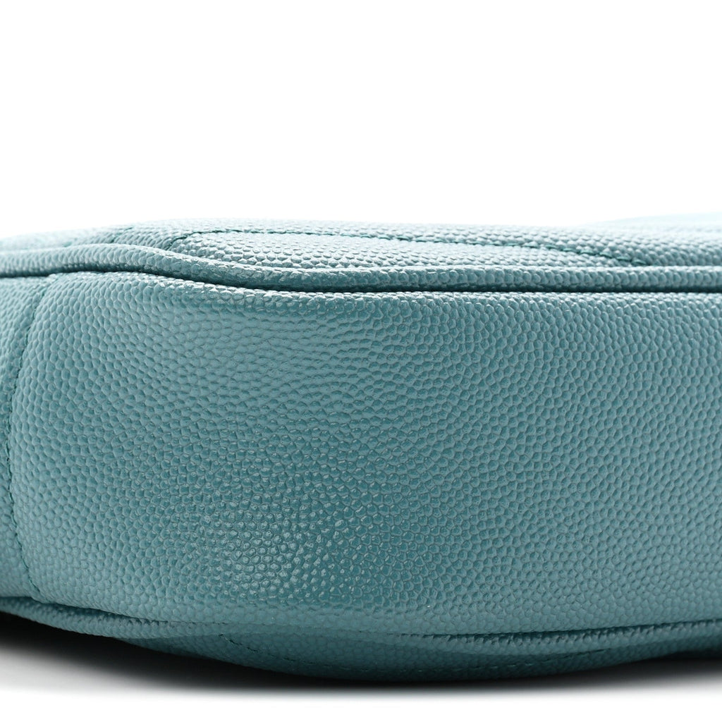 Grain De Poudre Matelasse Monogram Mini Lou Camera Bag Blue Vert