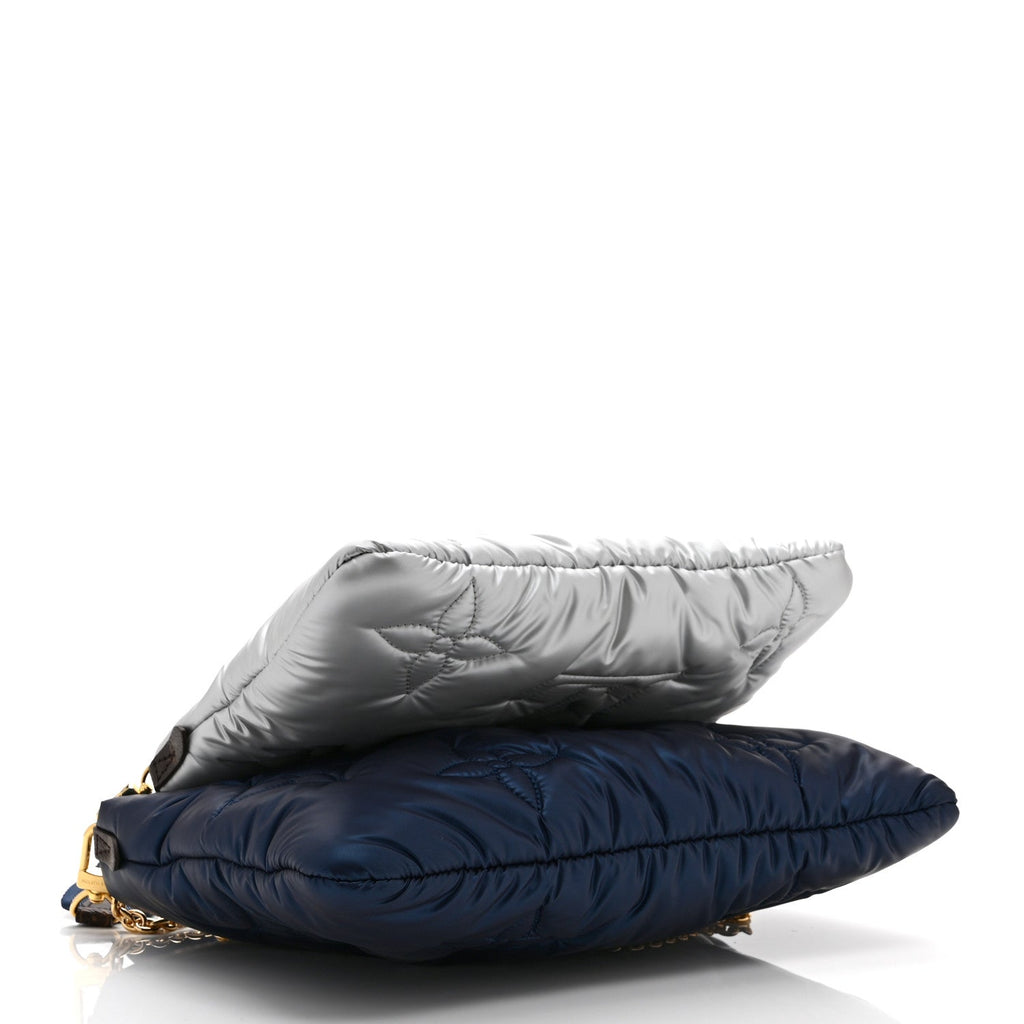 Econyl Monogram Pillow Maxi Multi Pochette Accessories Navy Silver