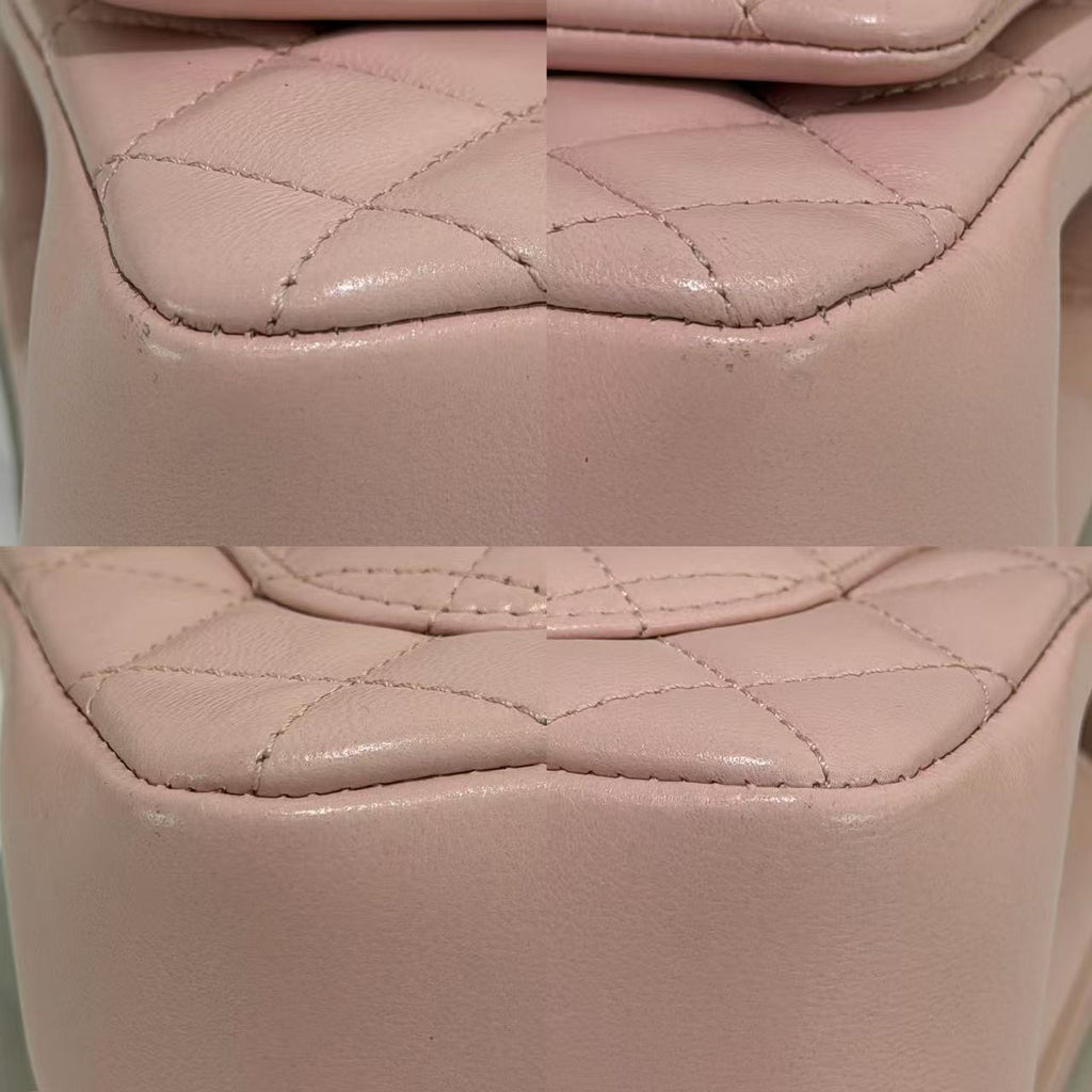 Chanel CF Mini Pink Lambskin Pearl Chain Bag