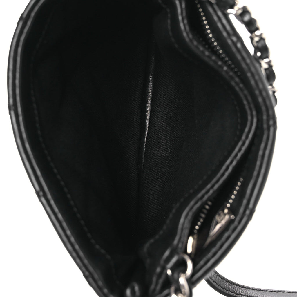 Calfskin Quilted Crossbody Bag Black