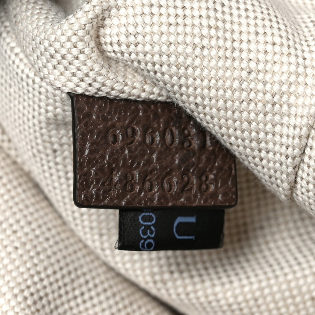 Monogram Jumbo GG Textured Dollar Calfskin Web Belt Bag Camel Ebony New Acero