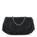 Lambskin Half Moon Wallet On Chain WOC Black