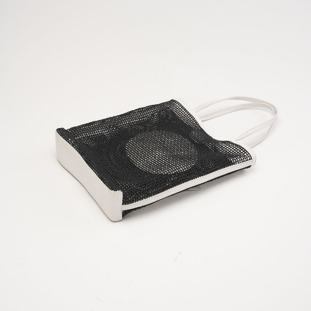 Chanel Vintage Tennis Shopper Tote Bag Black / White 2004
