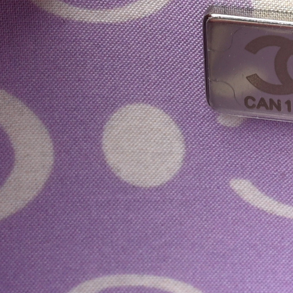 Caviar Quilted CC Logo Wallet on Chain WOC Purple