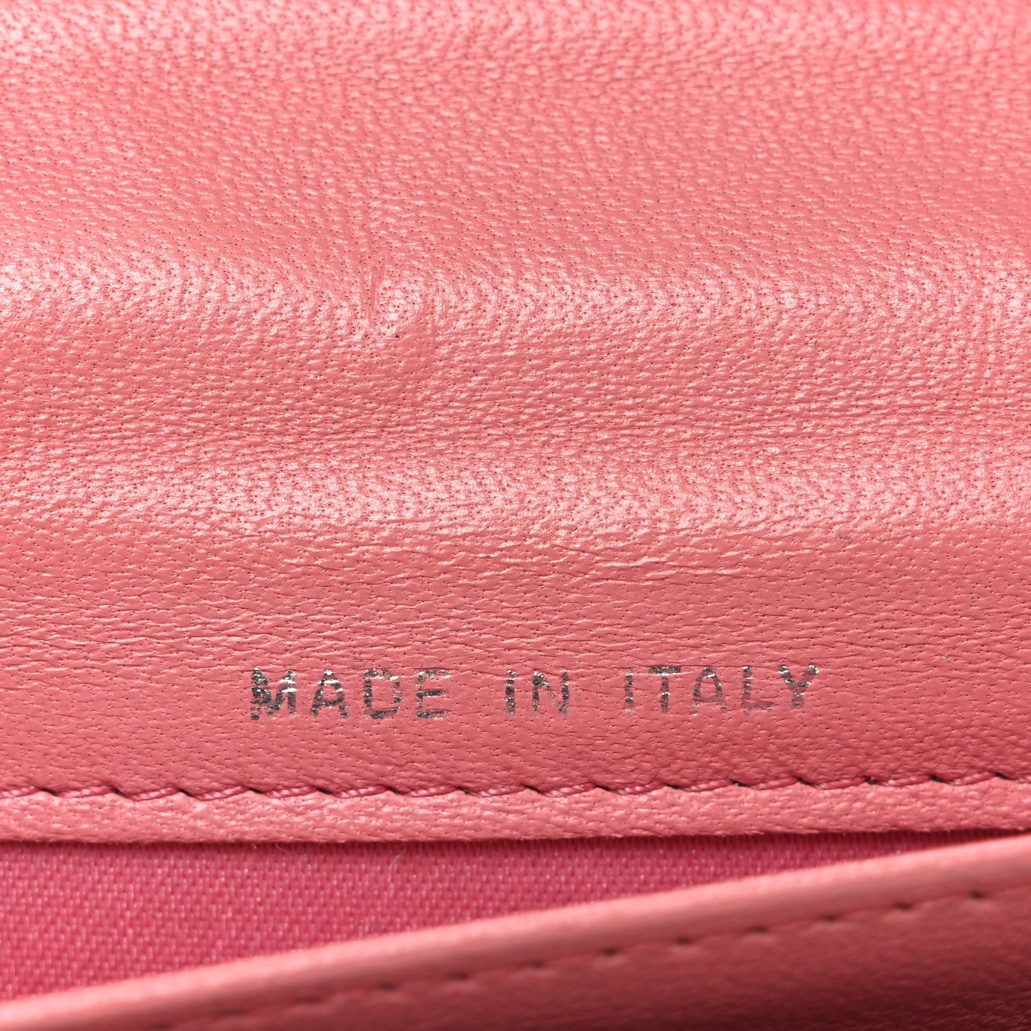 Lambskin Camellia Embossed Large Brilliant Flap Wallet Pink