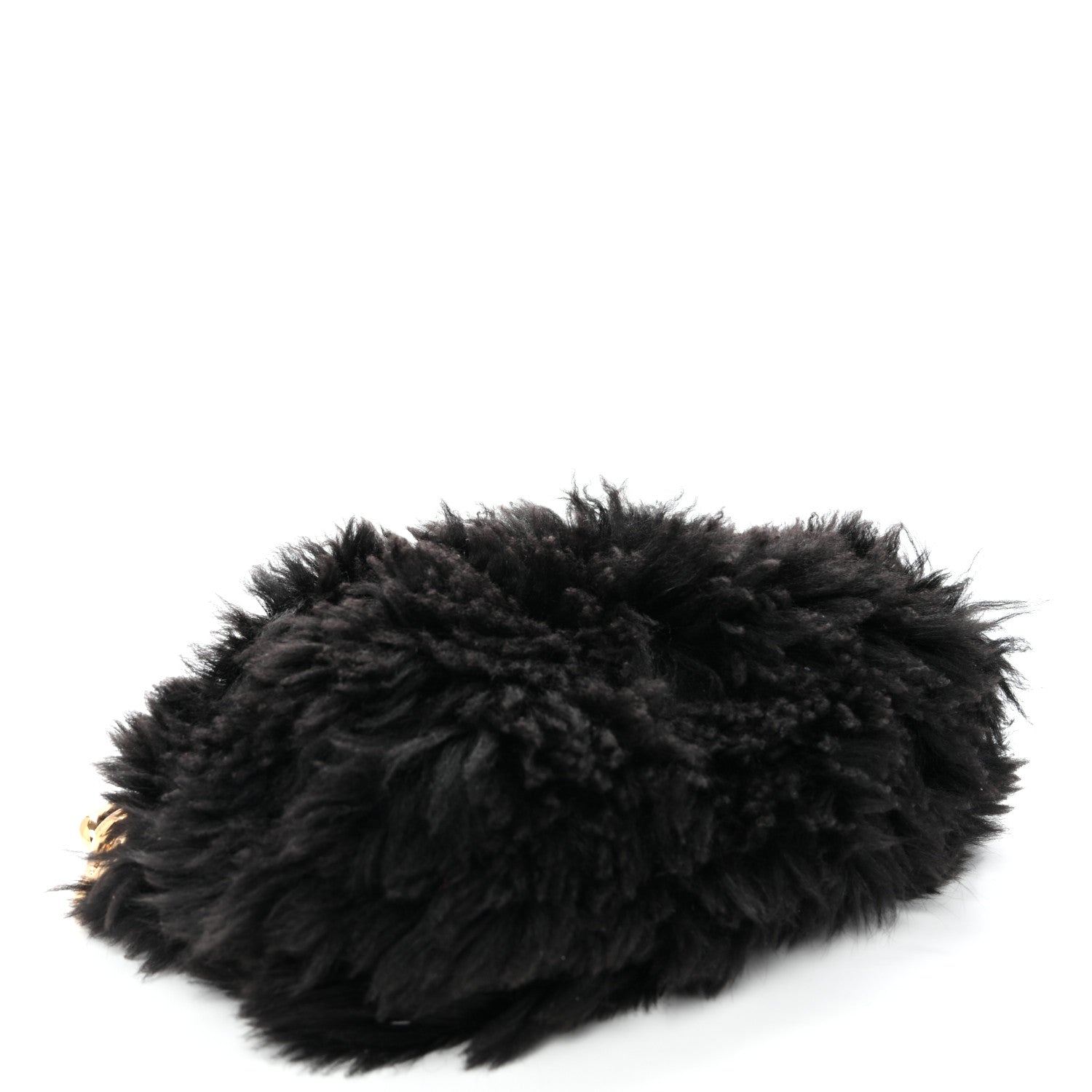 Shearling Lambskin The Pouch Chain Black