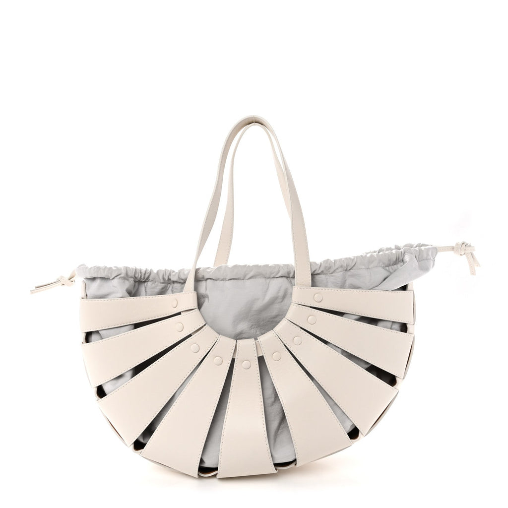 French Calfskin Shell Bag White Frost