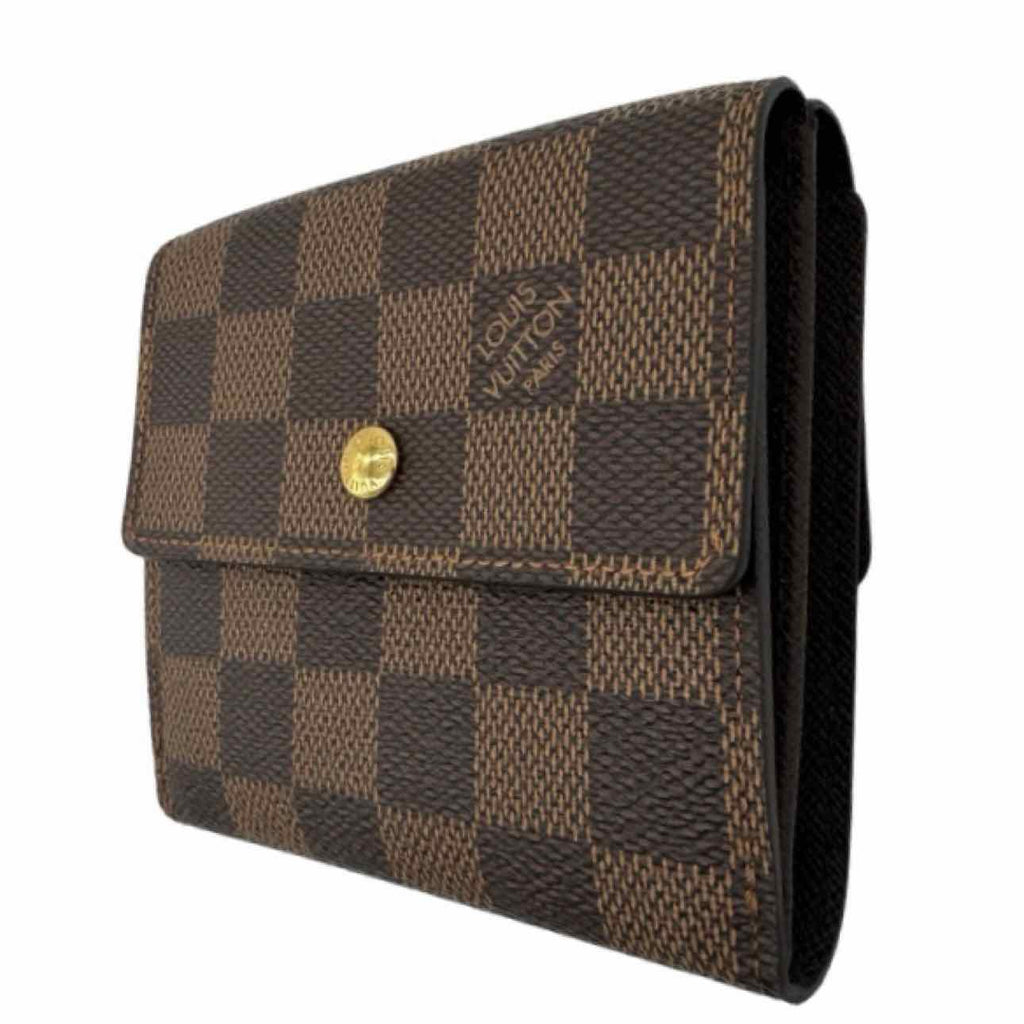 LOUIS VUITTON Damier Ebene Elise Wallet Brown
