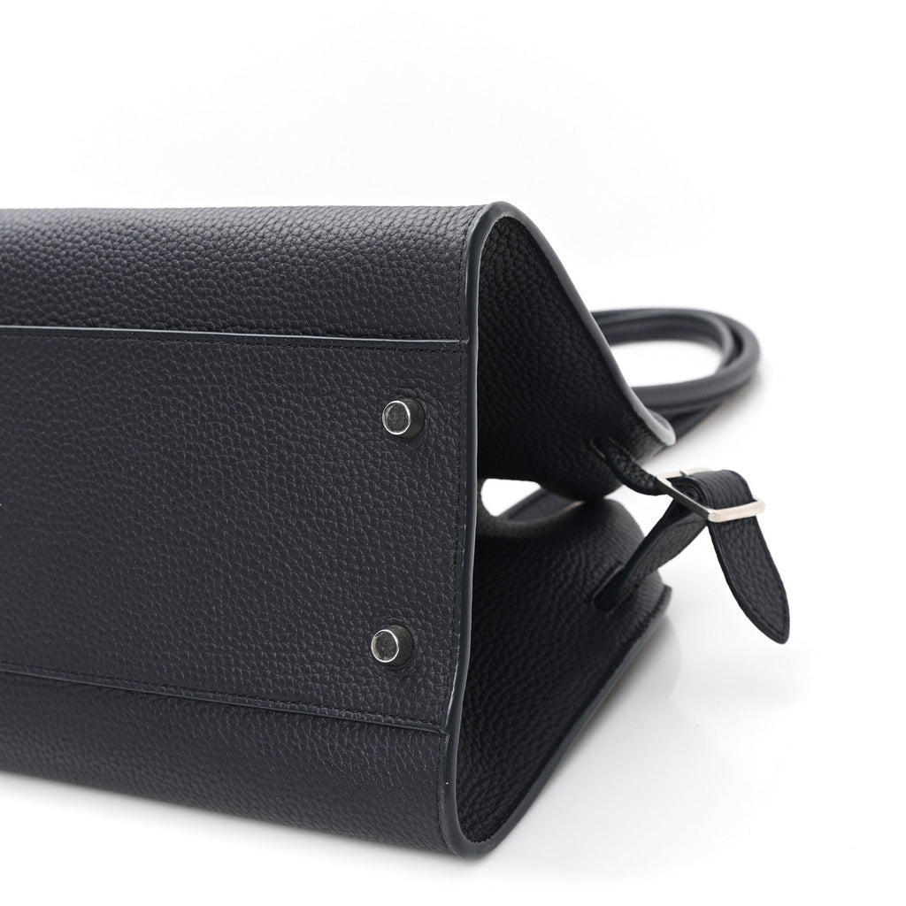 Matte Grained Calfskin Margaux Shoulder 12 Marine