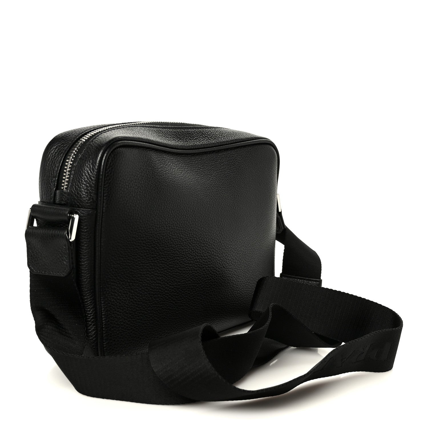 Vitello Daino Zip Shoulder Bag Black