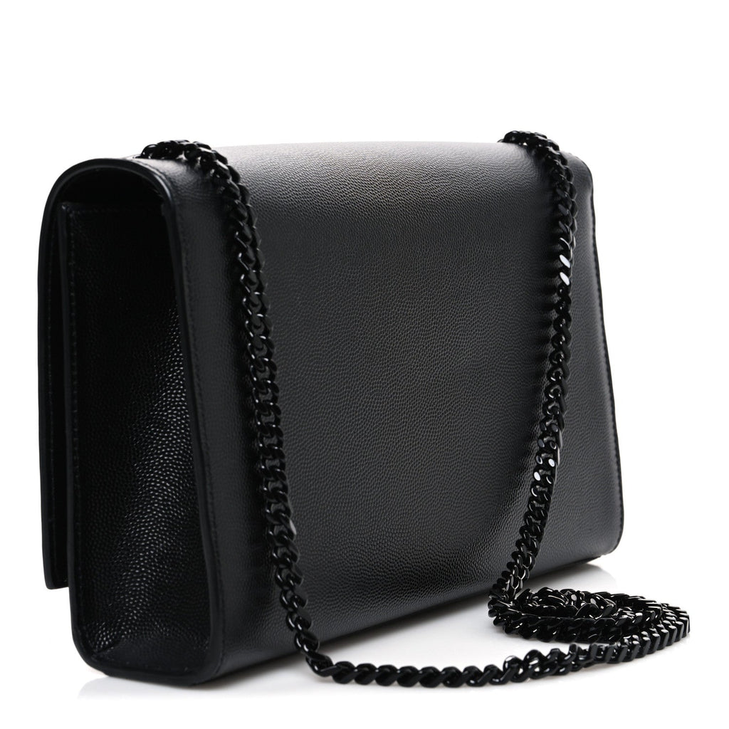 Grain De Poudre Medium Classic Monogram Monochrome Kate Satchel Black