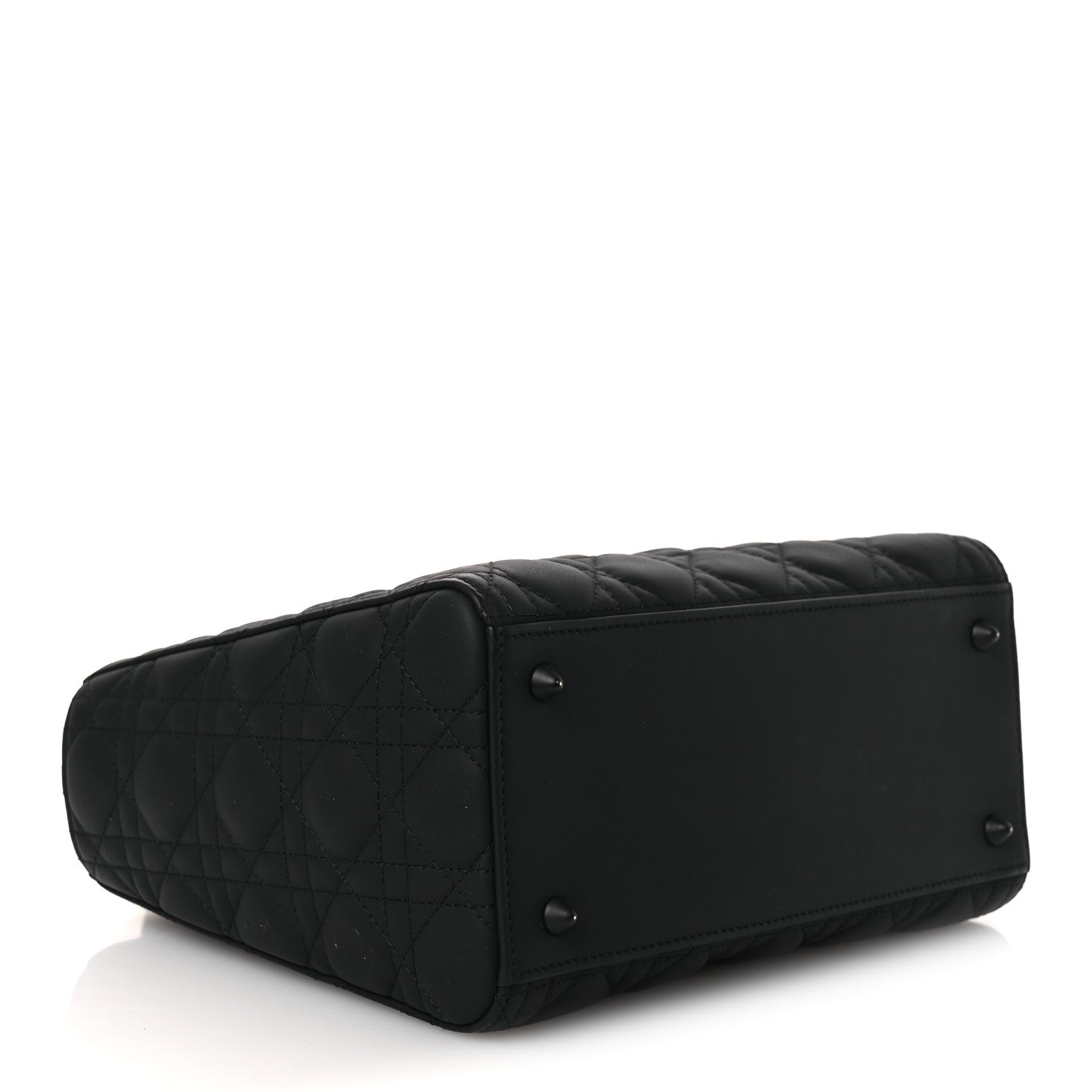 Ultra Matte Calfskin Cannage Medium Lady Dior Black
