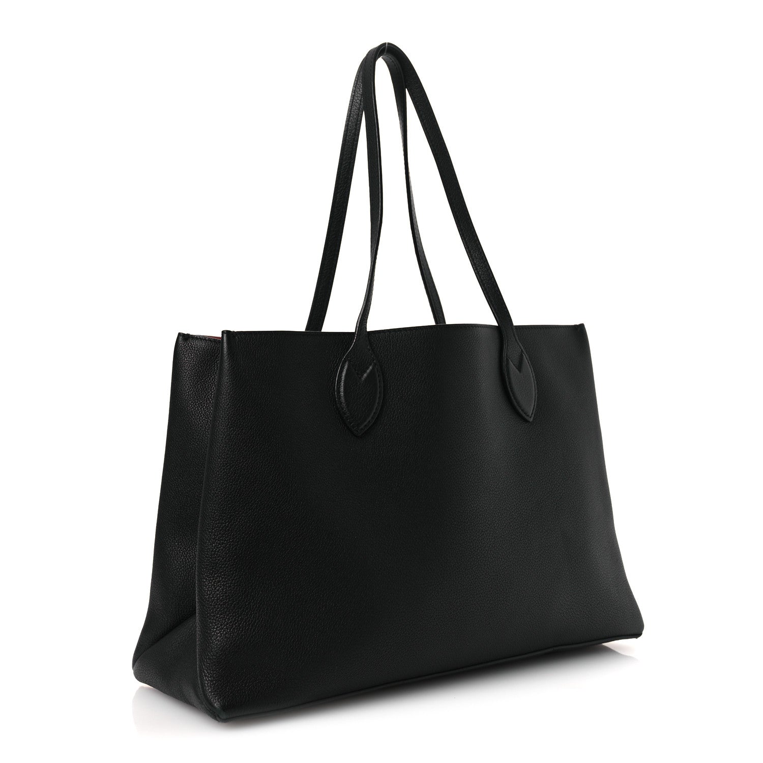 Grained Calfskin Lockme Shopper Black