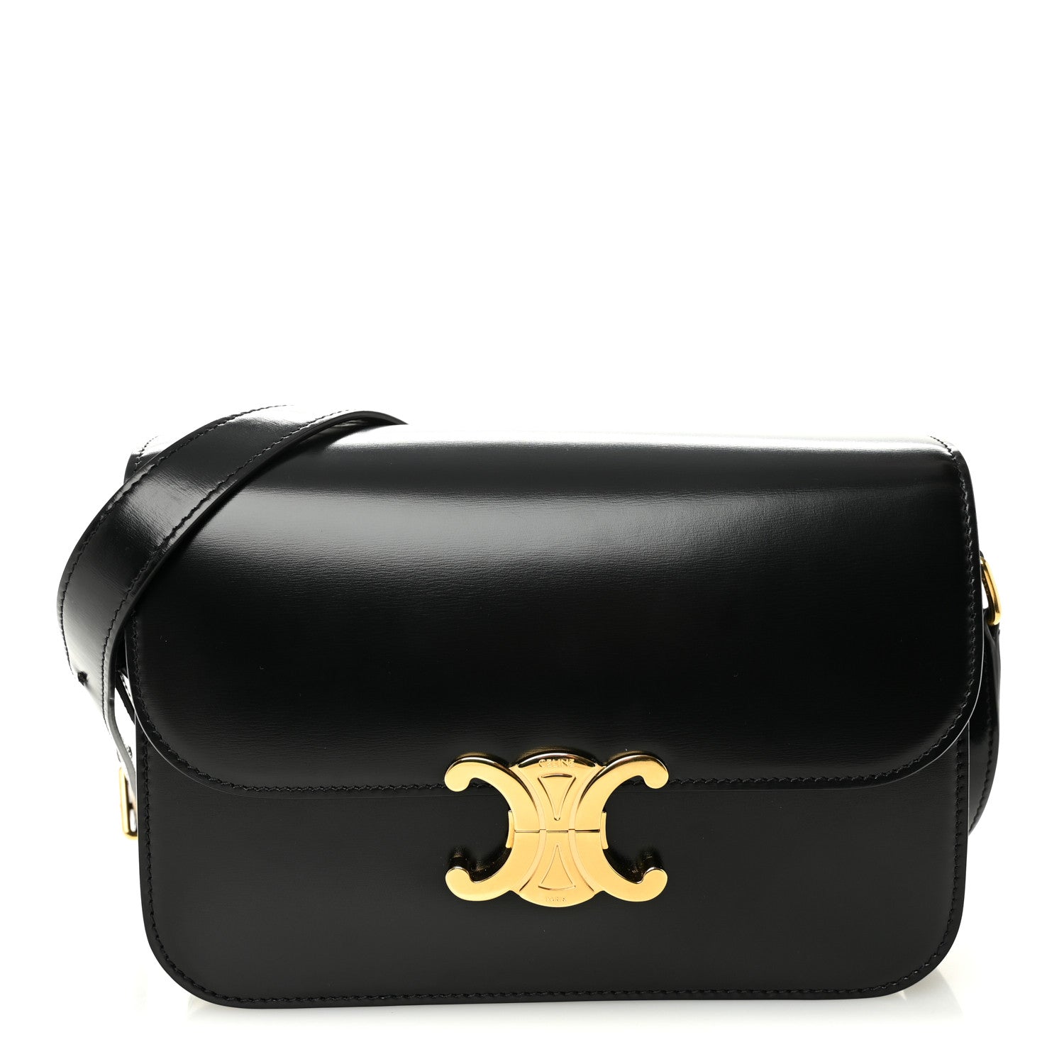 Shiny Calfskin Medium Triomphe Black
