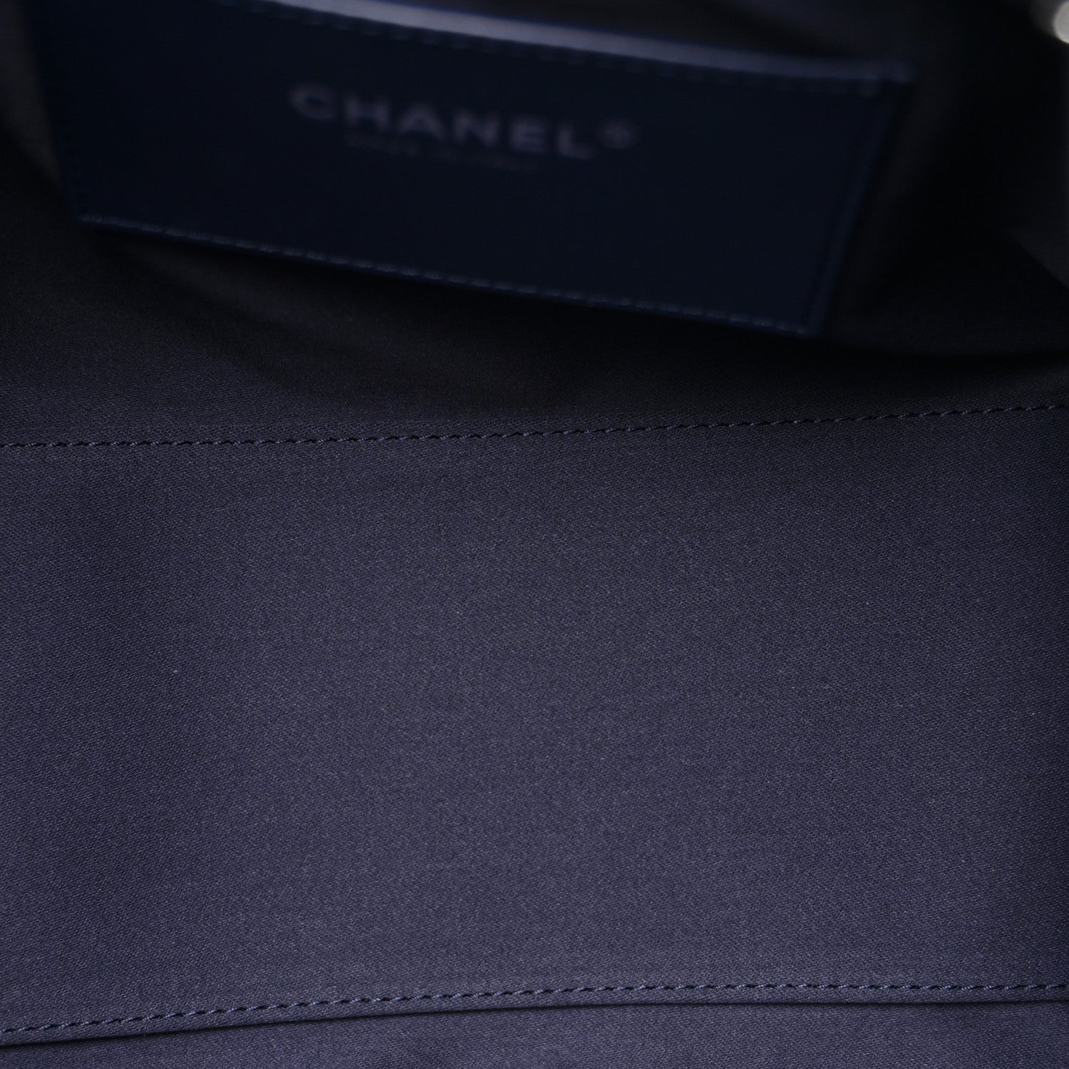 Caviar Quilted Small Chanel 25 Handbag Dark Navy
