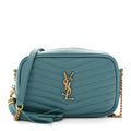 Grain De Poudre Matelasse Monogram Mini Lou Camera Bag Blue Vert