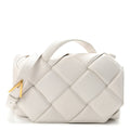 Nappa Intreccio Padded Top Handle Shoulder Bag White