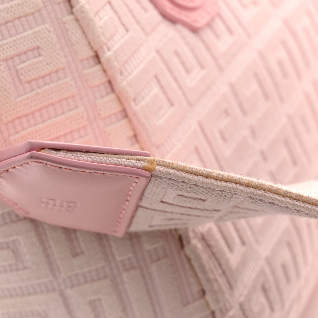 Canvas Jacquard Embroidered Calfskin 4G Mini Antigona Tender Pink