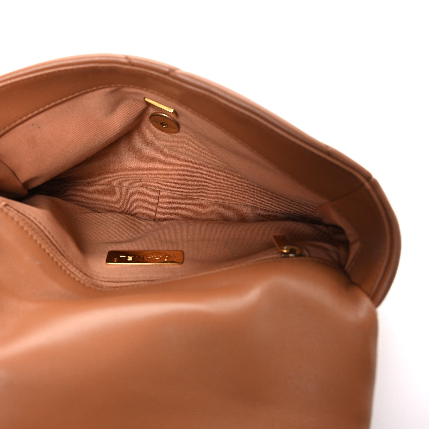 Lambskin Quilted Medium Chanel 19 Flap Brown