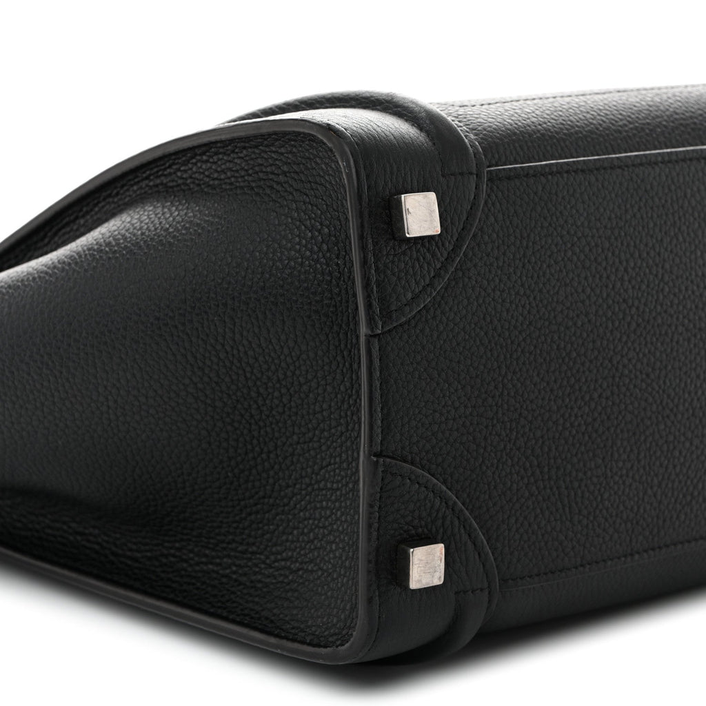 Drummed Calfskin Micro Luggage Black