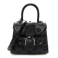 Grained Rodeo Calfskin Quilted Mini Brillant Satchel Black