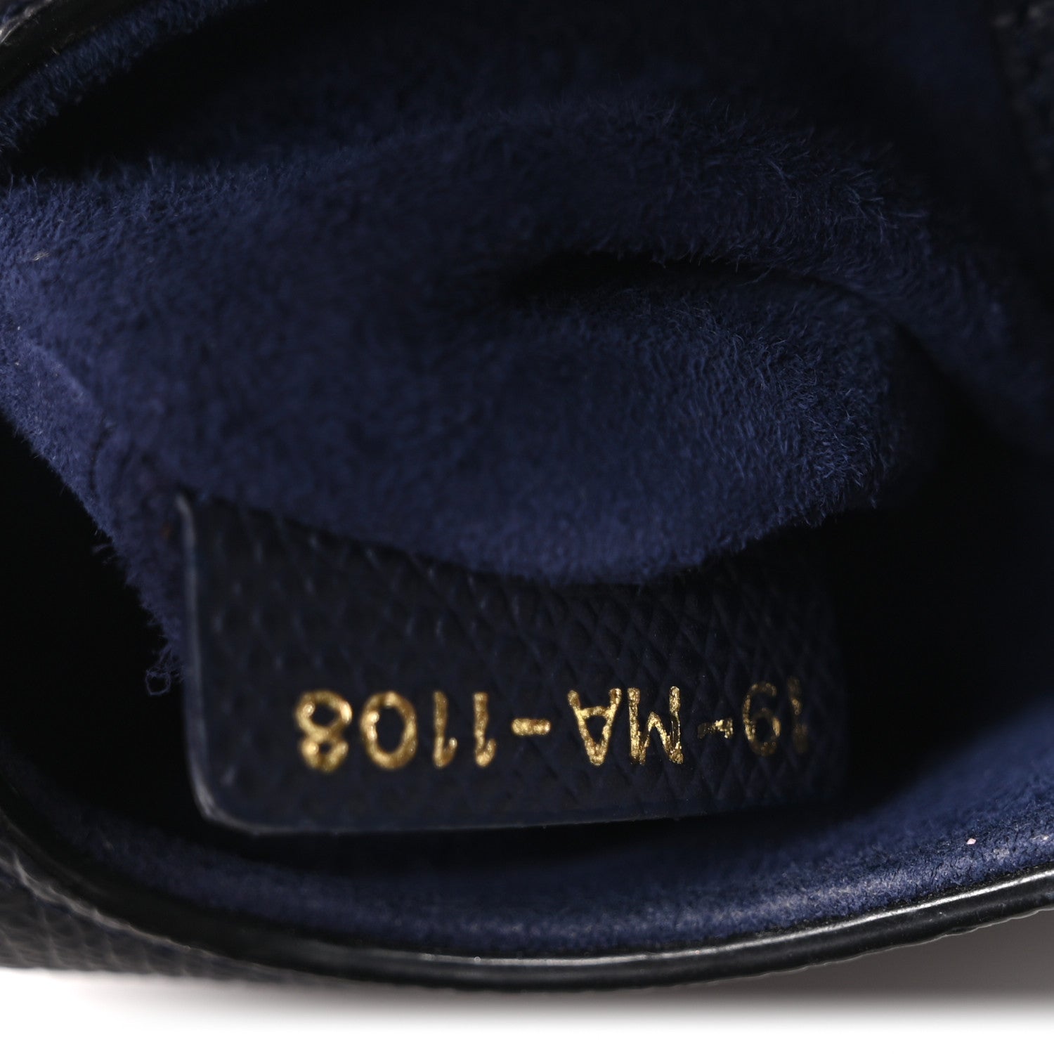 Grained Calfskin Mini Saddle Bag Navy