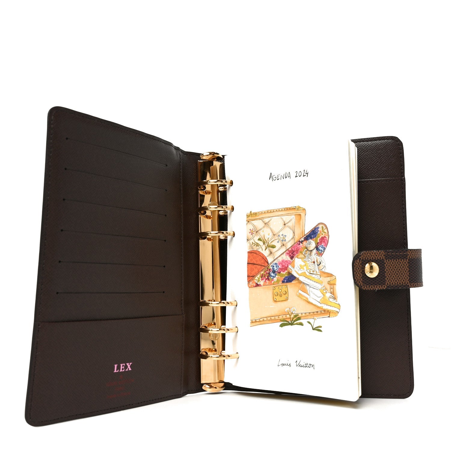 Damier Ebene Medium Ring Agenda Cover