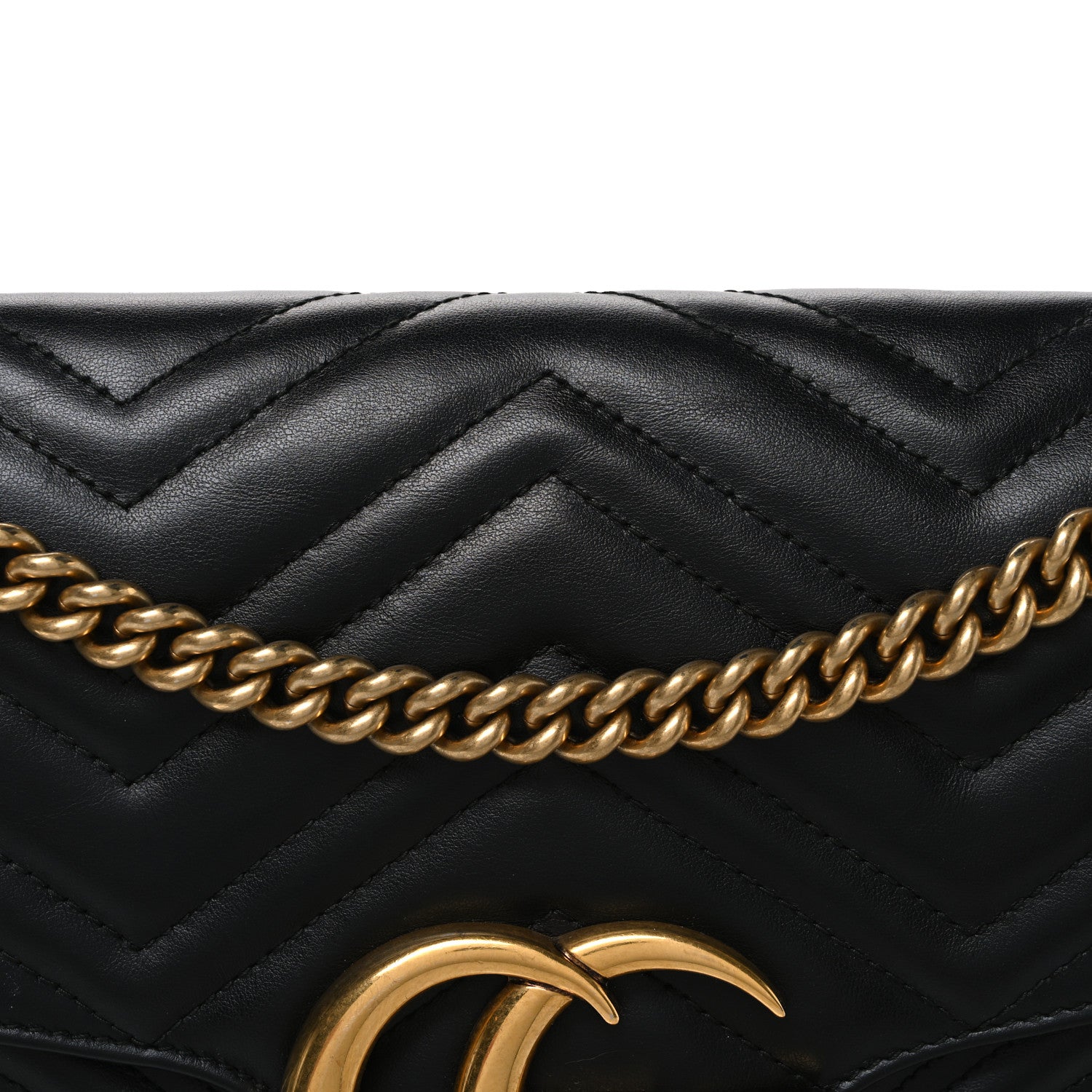 Calfskin Matelasse Medium GG Marmont Shoulder Bag Black Black