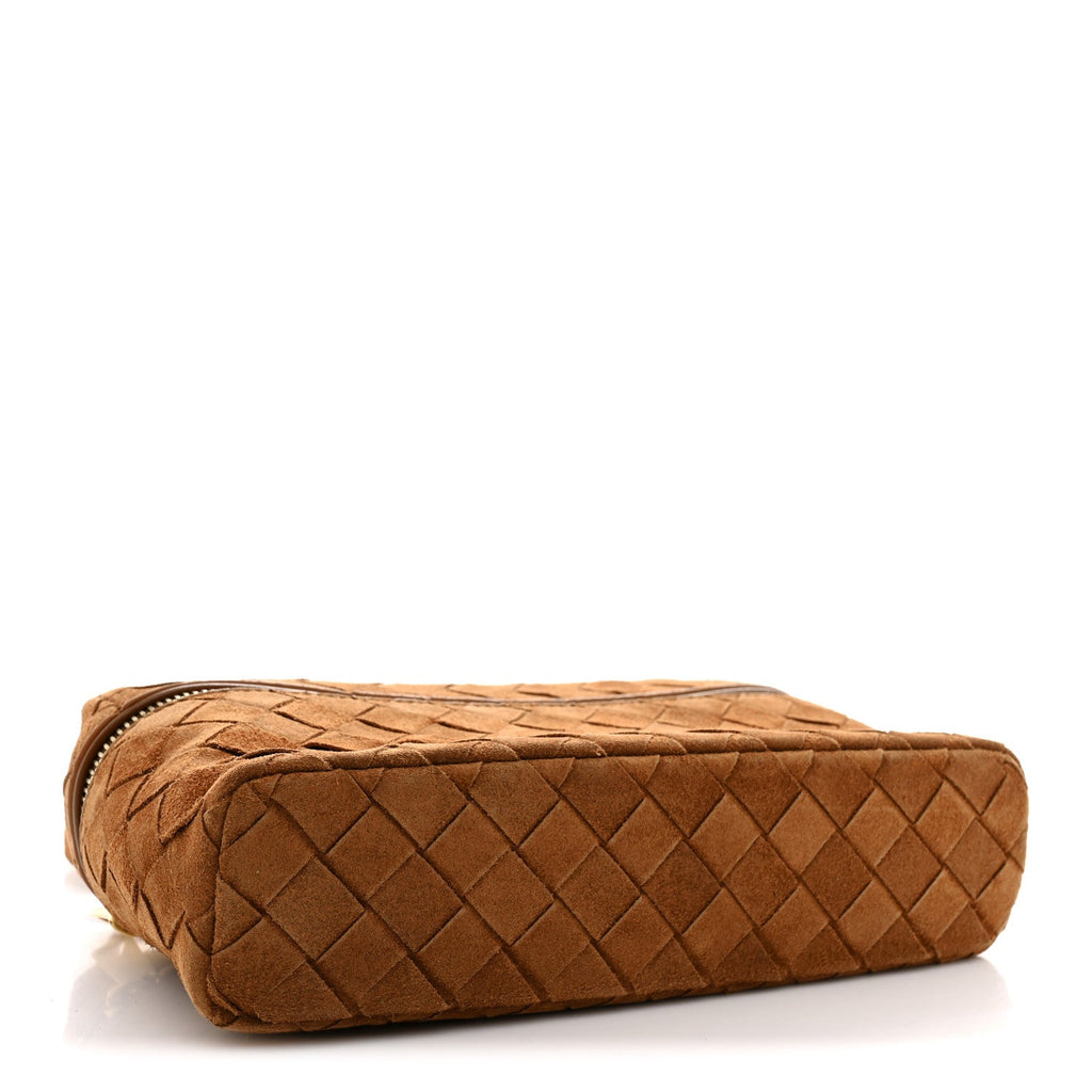 Suede Intrecciato Bang Bang Vanity Case Amber
