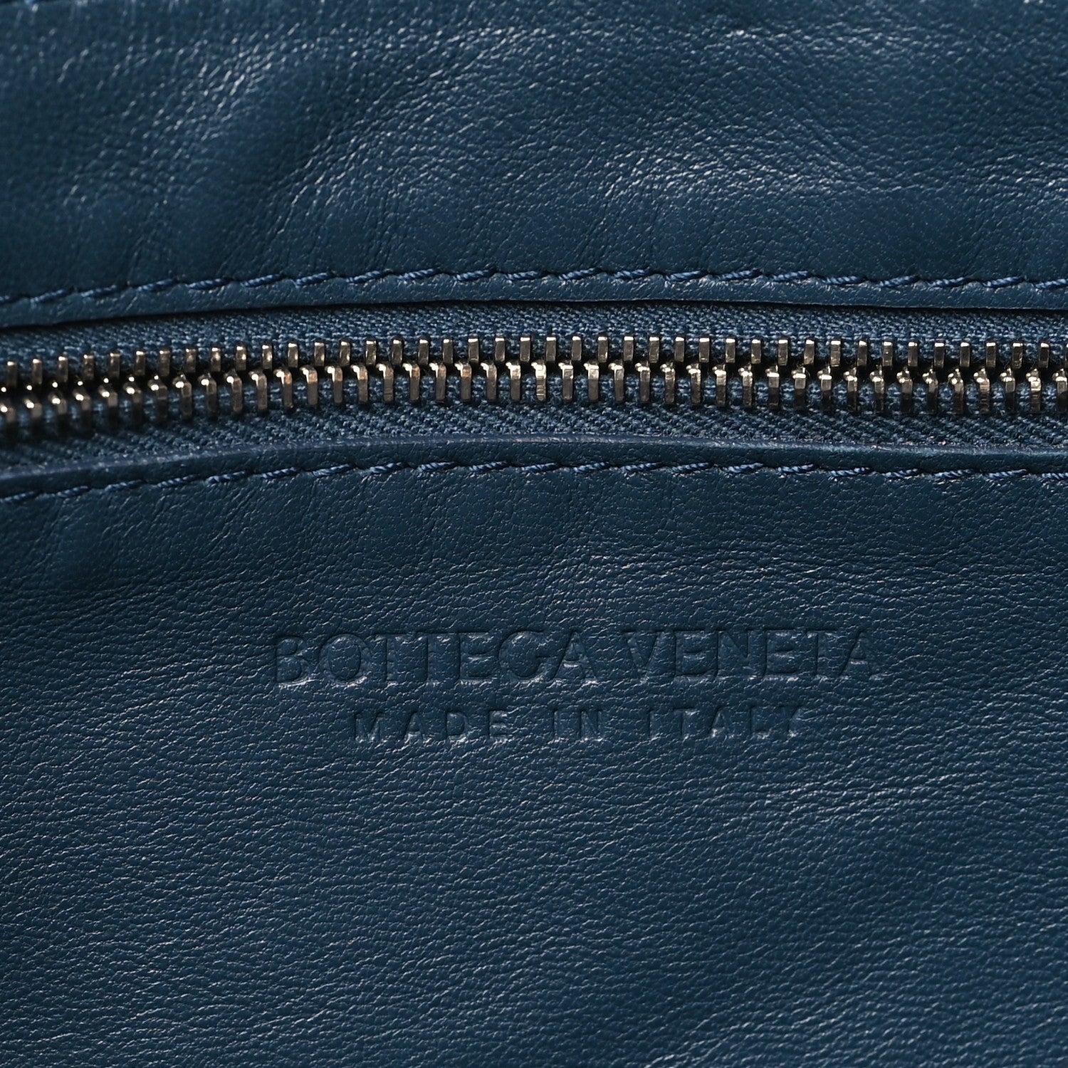 Grained Calfskin Maxi Intrecciato Brick Cassette Bag Deep Blue