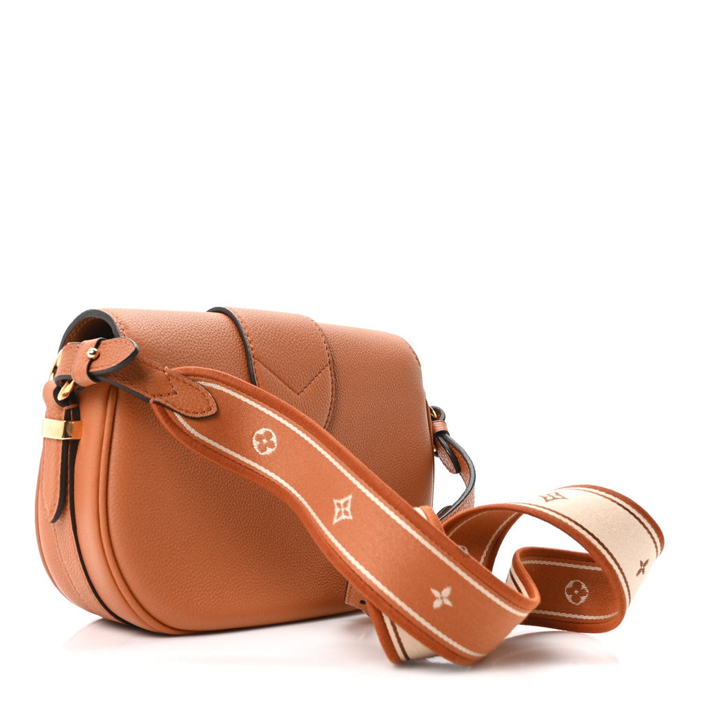 Grained Calfskin LV Pont 9 Soft MM Golden Siena