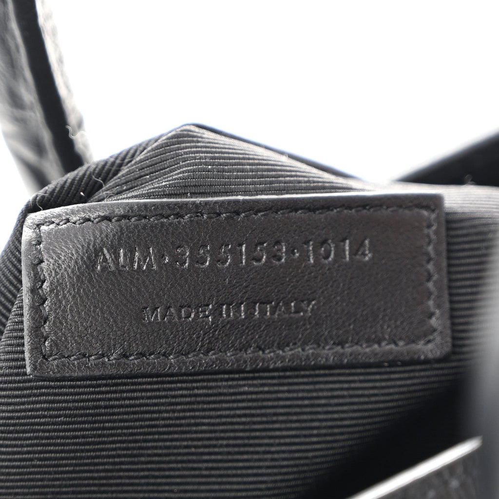 Calfskin Crocodile Embossed Small Sac de Jour Black