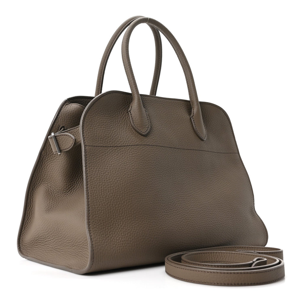 Matte Grained Calfskin Soft Margaux 12 Dark Taupe