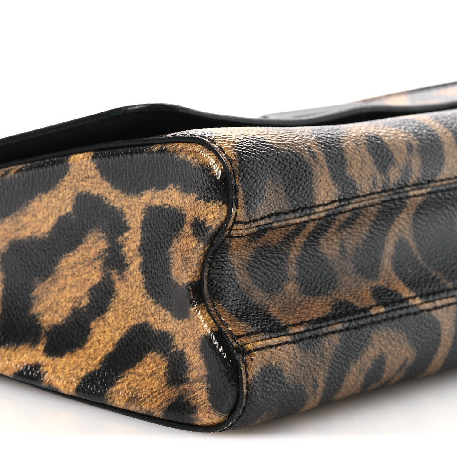 Calfskin Wild Animal Print Twist Shoulder Bag MM