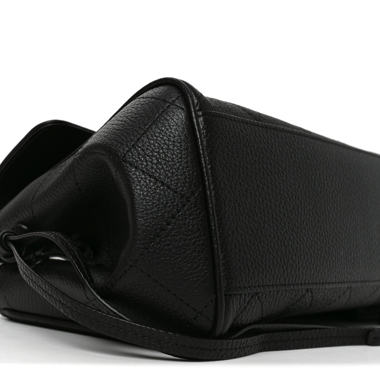 Grained Calfskin Urban Essentials Small Shopping Bag Black