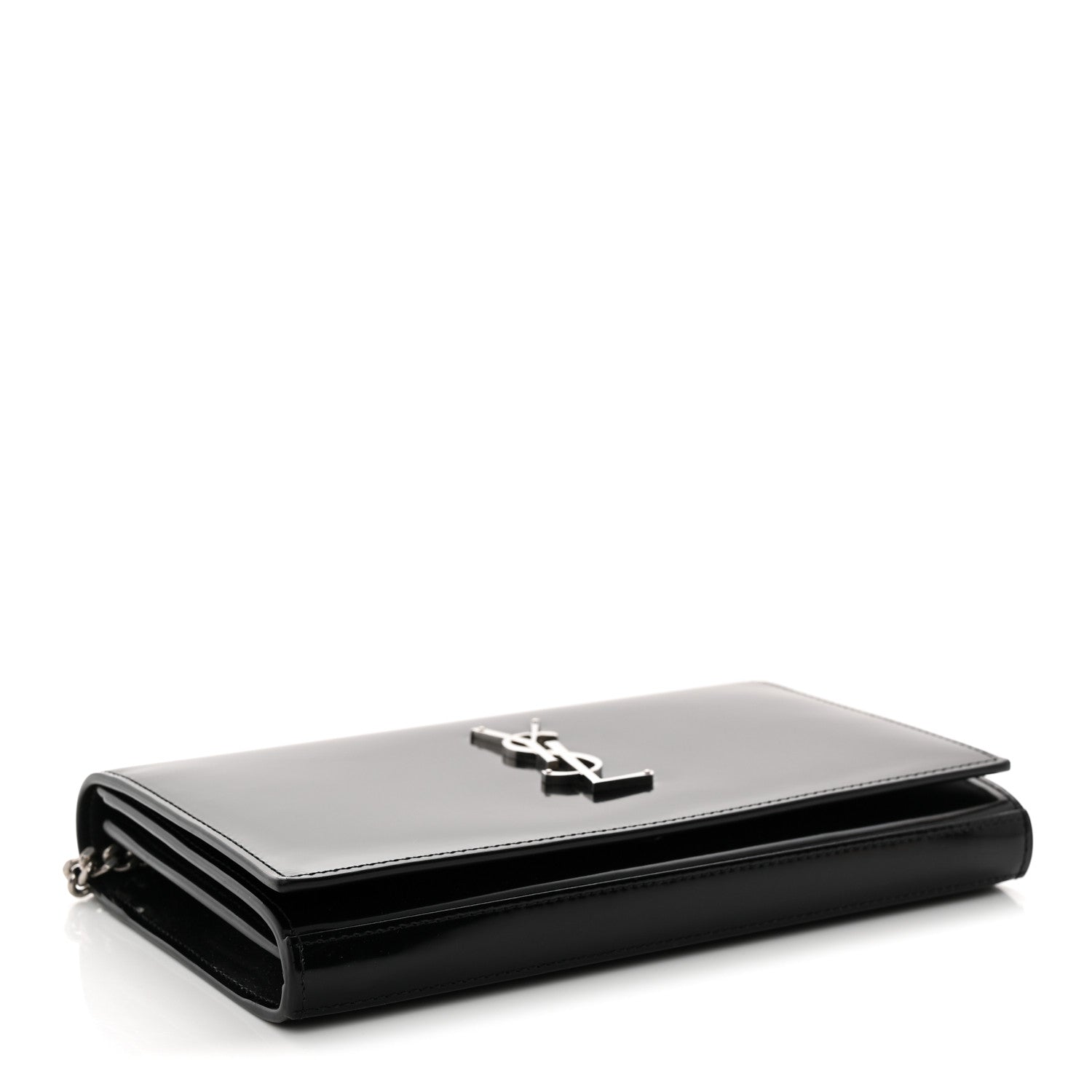 Glazed Calfskin Cassandre Wallet On Chain WOC Black