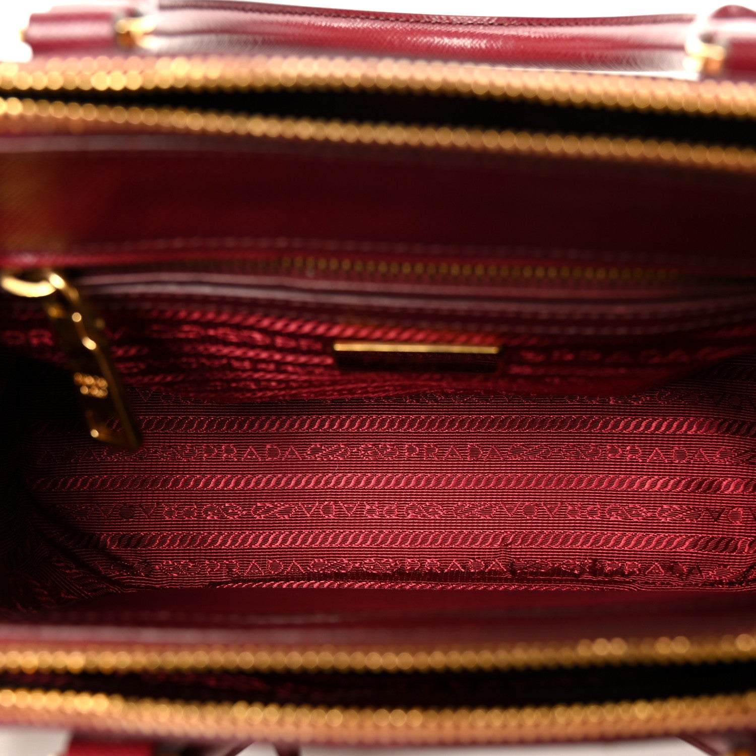 Saffiano Lux Small Galleria Double Zip Tote Cerise