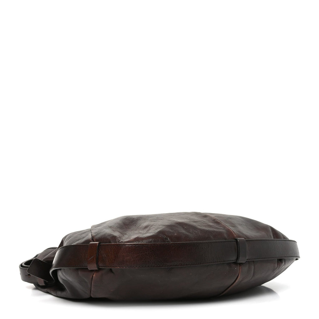 Buffalo Leather Horn Medium Mombasa Bag Brown