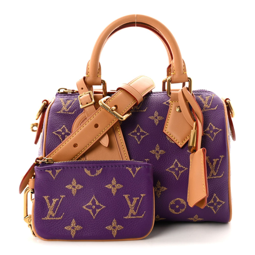 Calfskin Monogram Speedy P9 Bandouliere 20  Golden Lotus Purple
