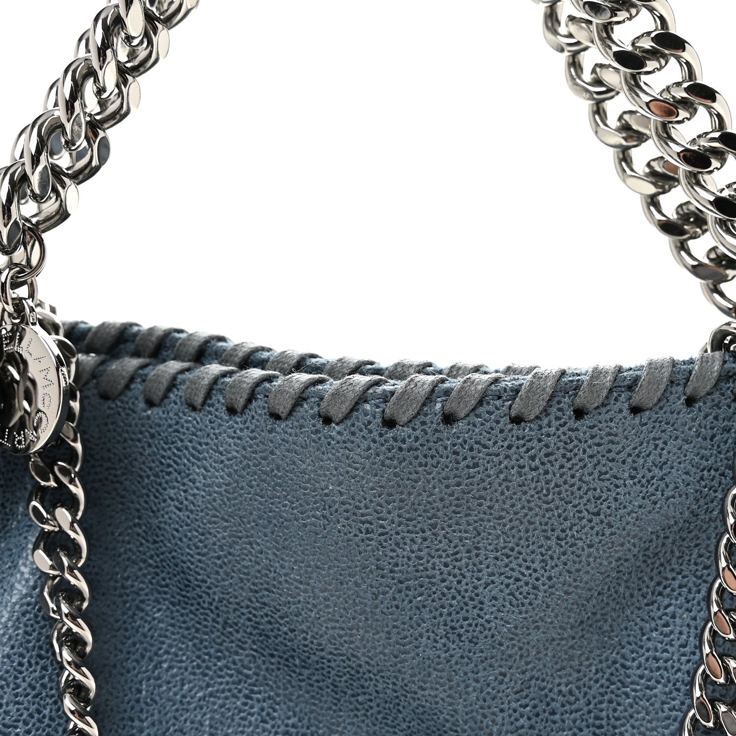 Shaggy Deer Mini Falabella Fold Over Tote Light Blue