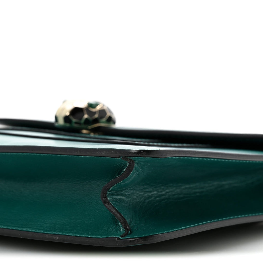 Calfskin Serpenti Forever Snake Strap Crossbody Bag Emerald Green