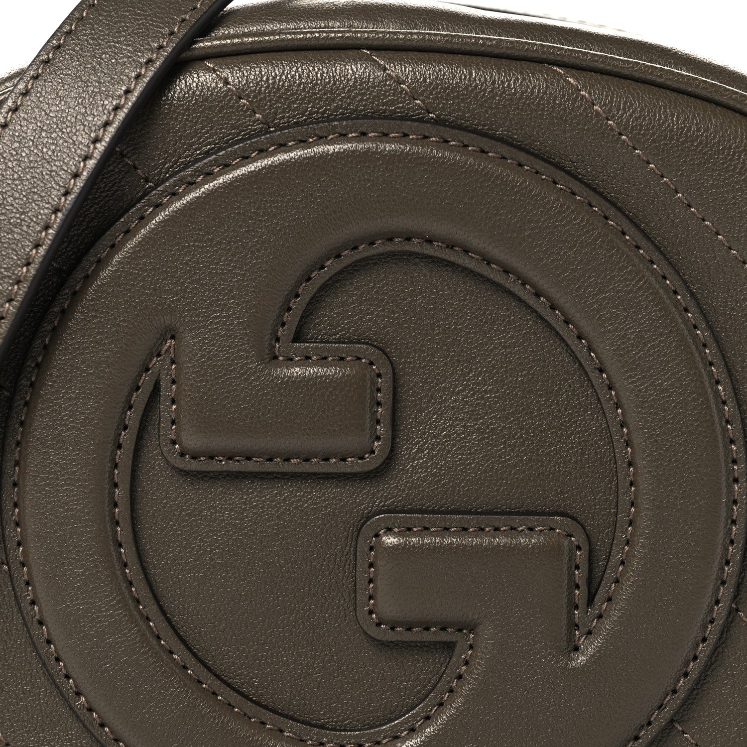 Sakai Be Green Calfskin Diagonal Stitched Mini Blondie Shoulder Bag Craclet Brown